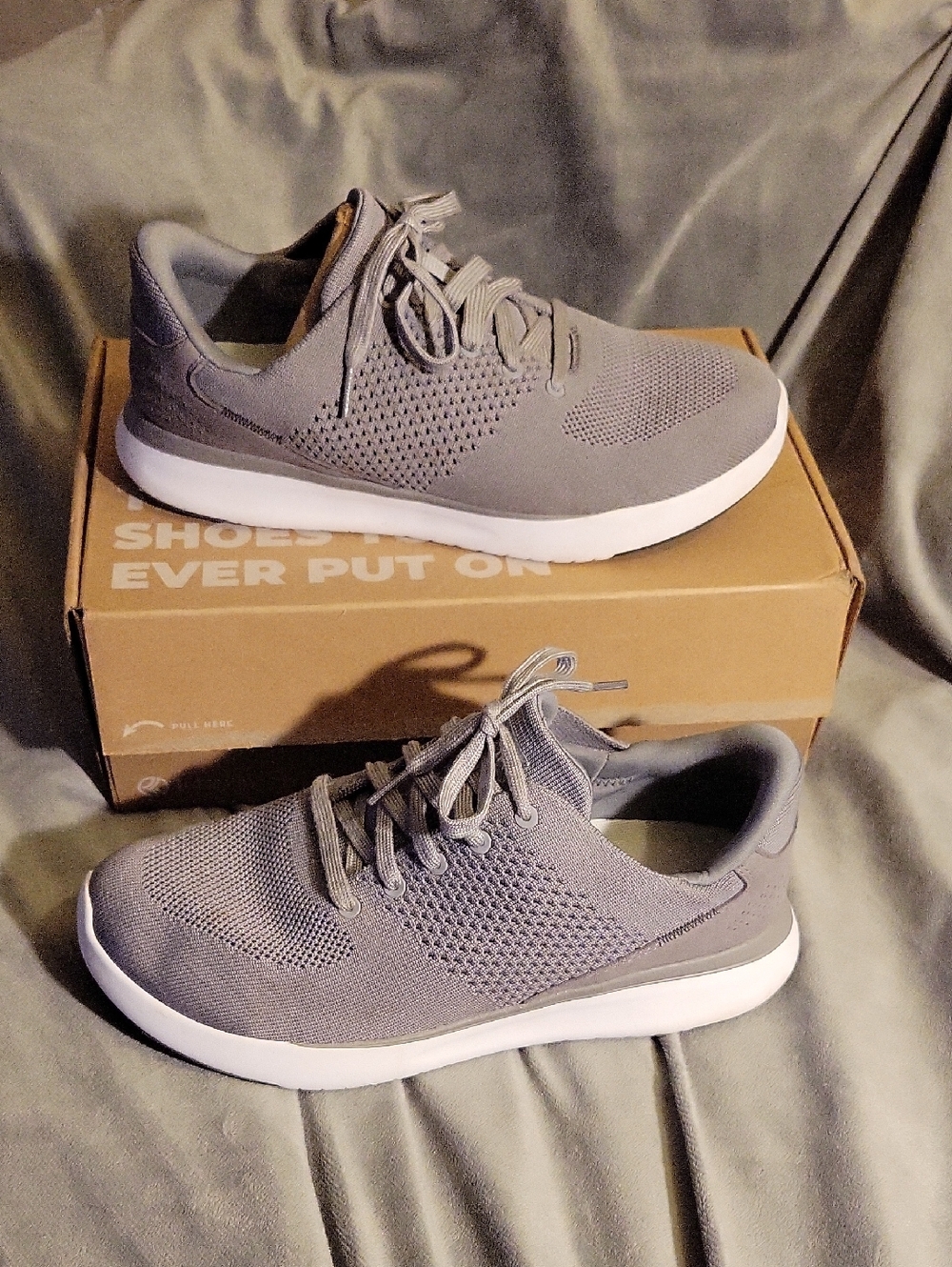 Men's Gray Knit Casual Sneakers - Lightweight Comfort
